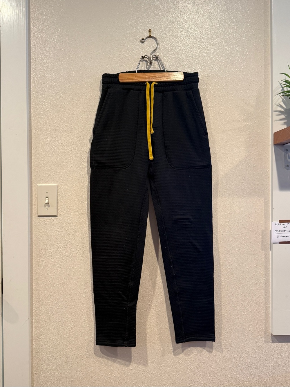 Black Fayettechill Joggers with Yellow Drawstring